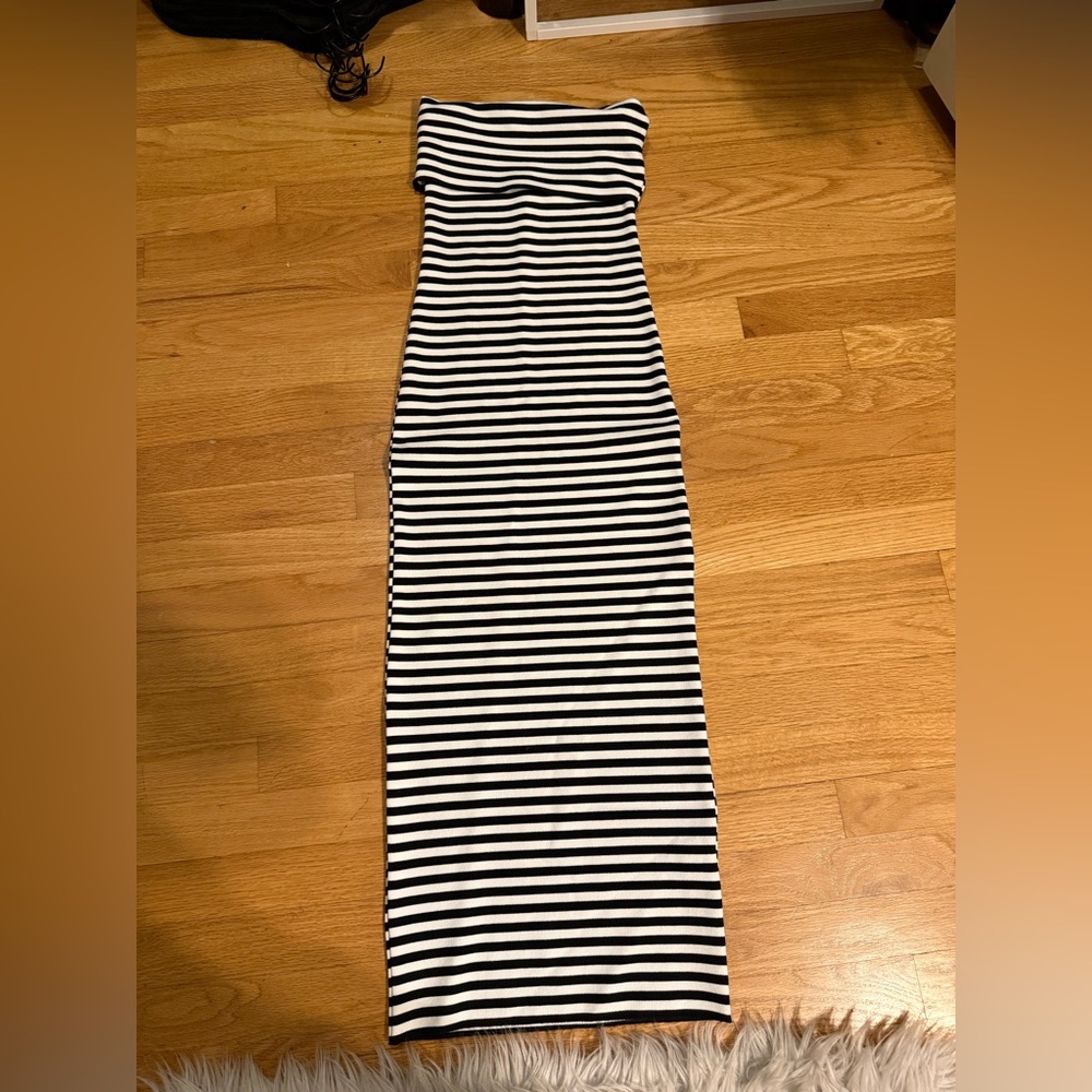 zara stripe maxi dress